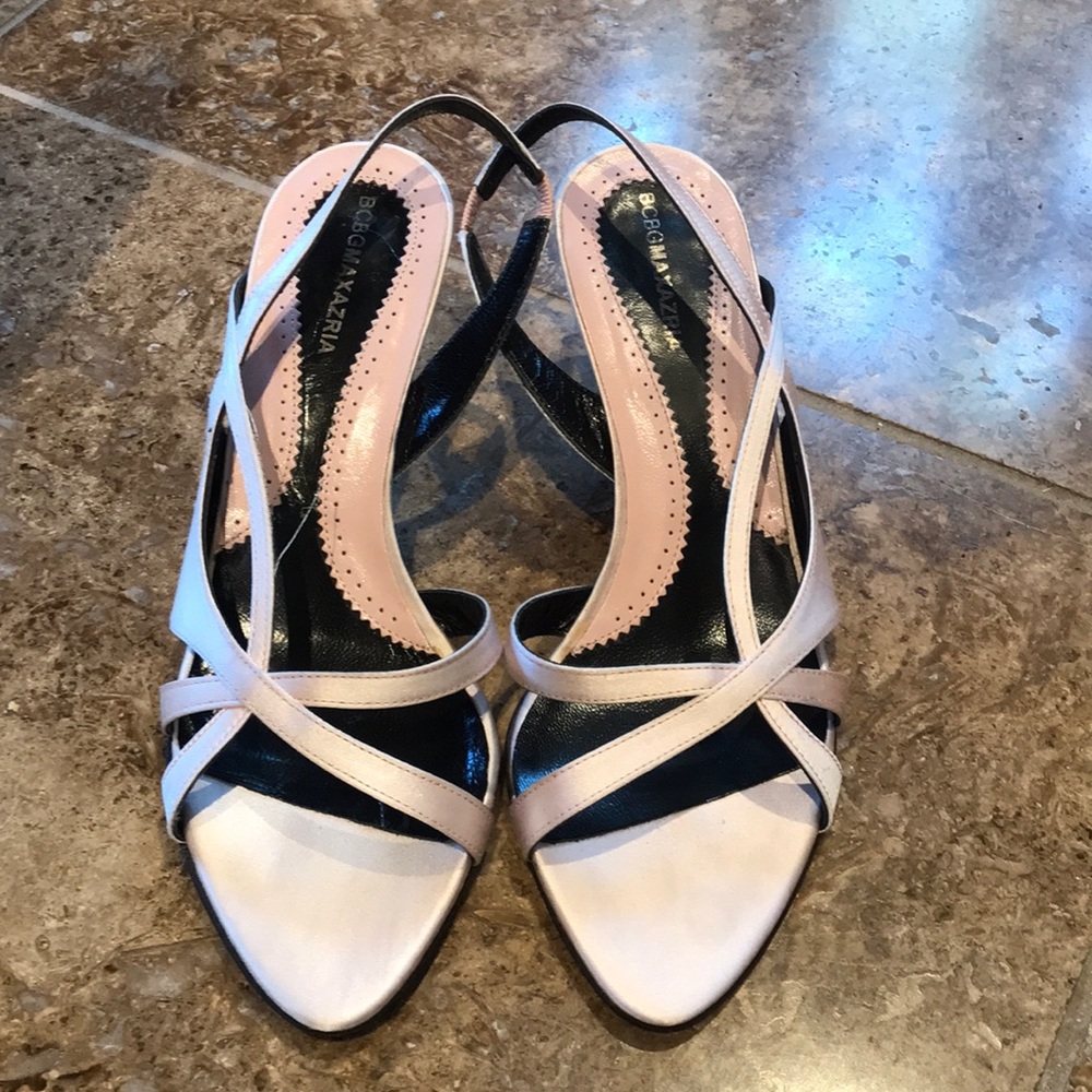 BCBG satin heels